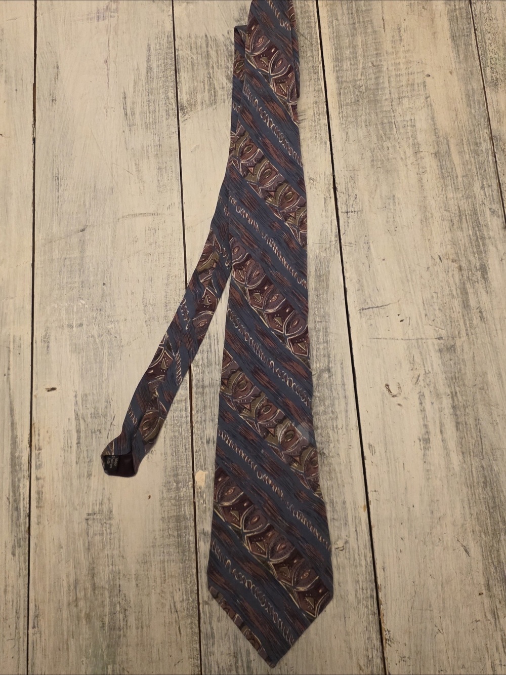 Vintage Halston III Men's Blue Paisley-Accent 100% Italian Silk Tie